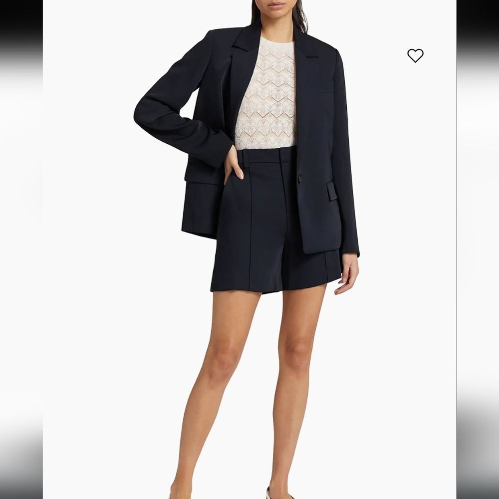 Vince Black Soft Suiting Boyfriend One Button Blazer Size 12